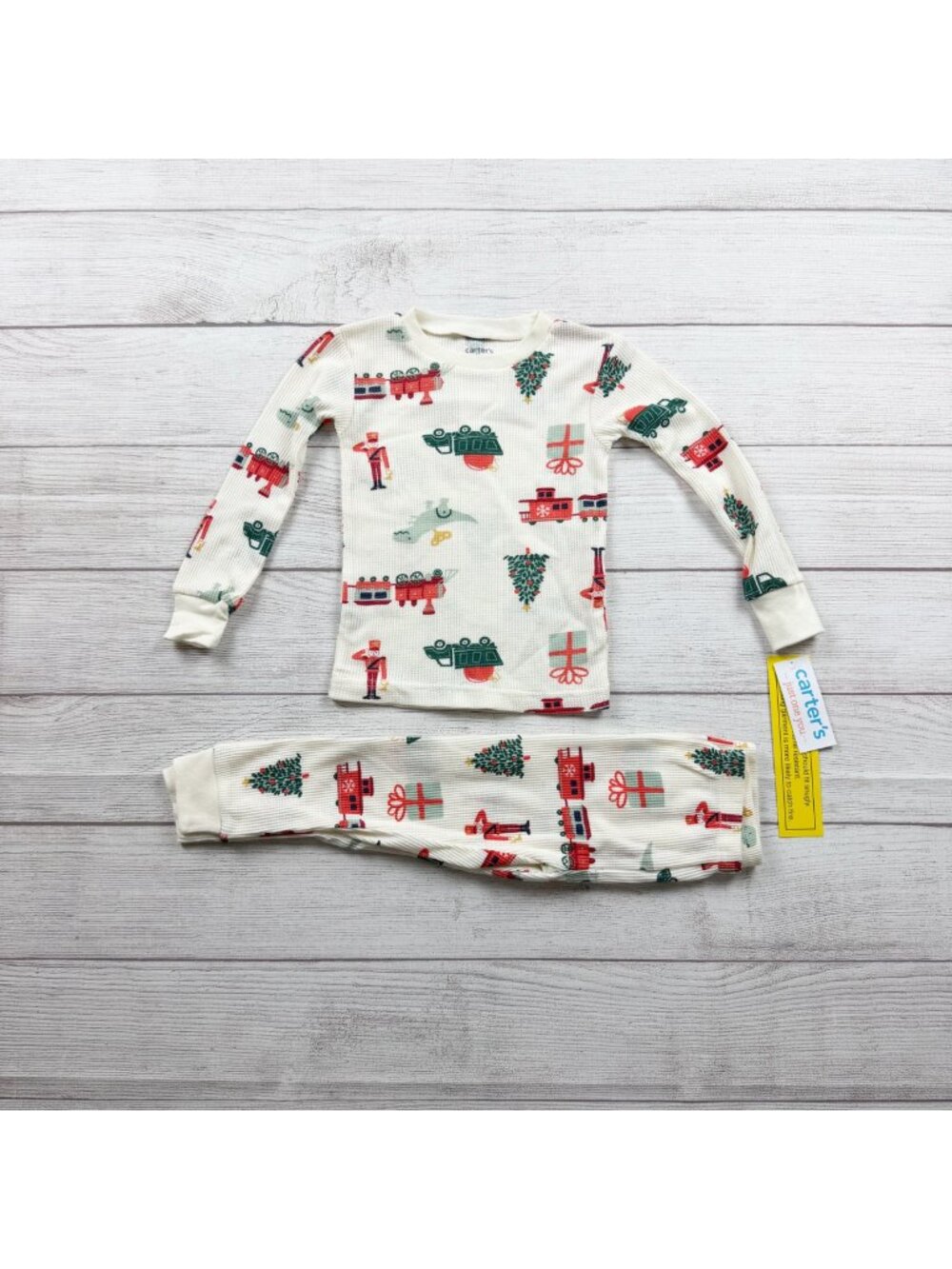 Carter’s Toddler Holiday Pajama Set Christmas Train Print NWT 2T
